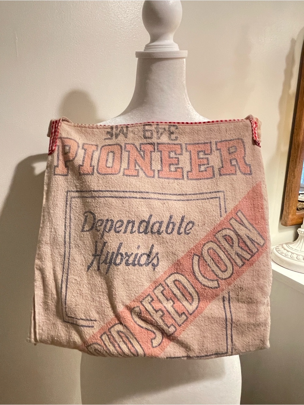 PIONEER Pink and Navy Seed Corn Graphic Towel